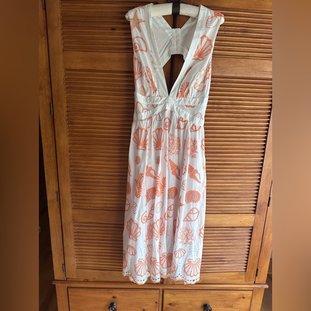 NWT Anthropologie scalloped, cotton dress